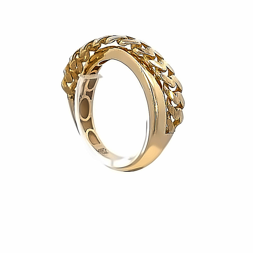 14K Gold Cuban Link On Top Ring | Luby Gold Collection | Luby 