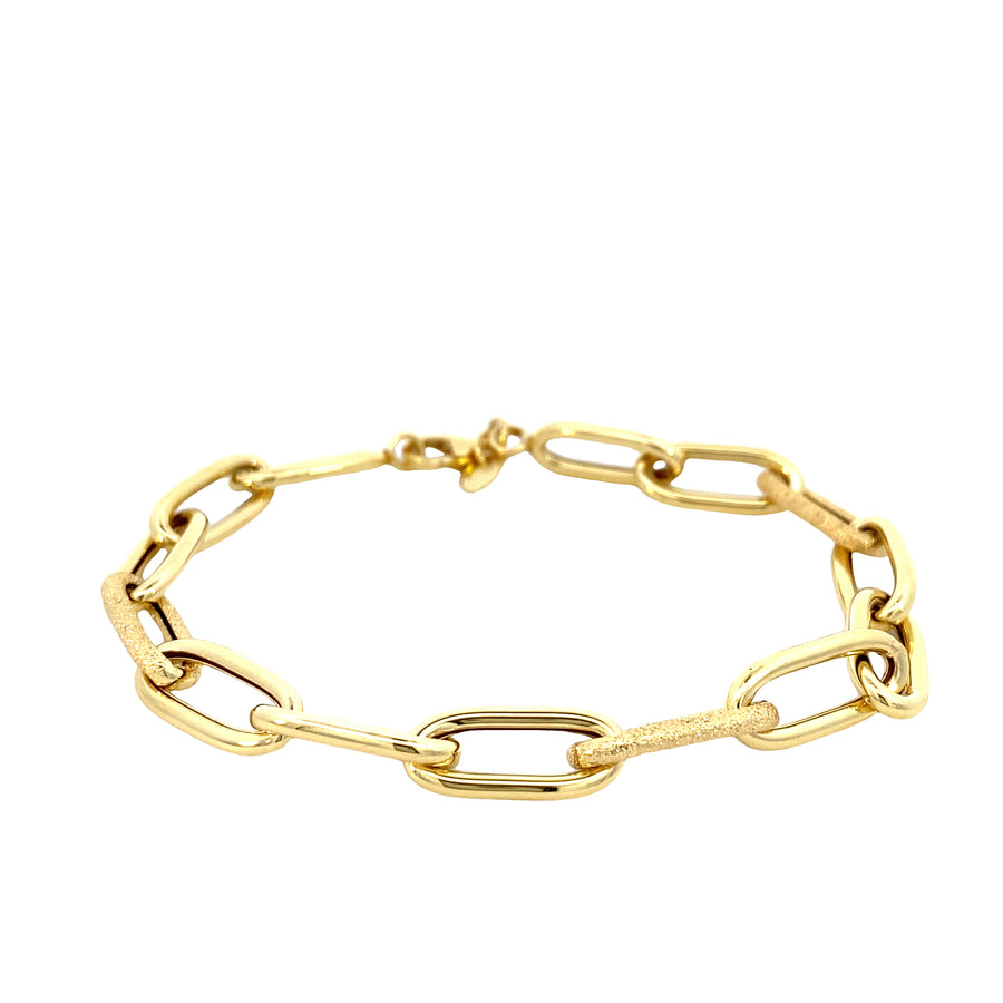 14K Gold Paper Clip Bracelet