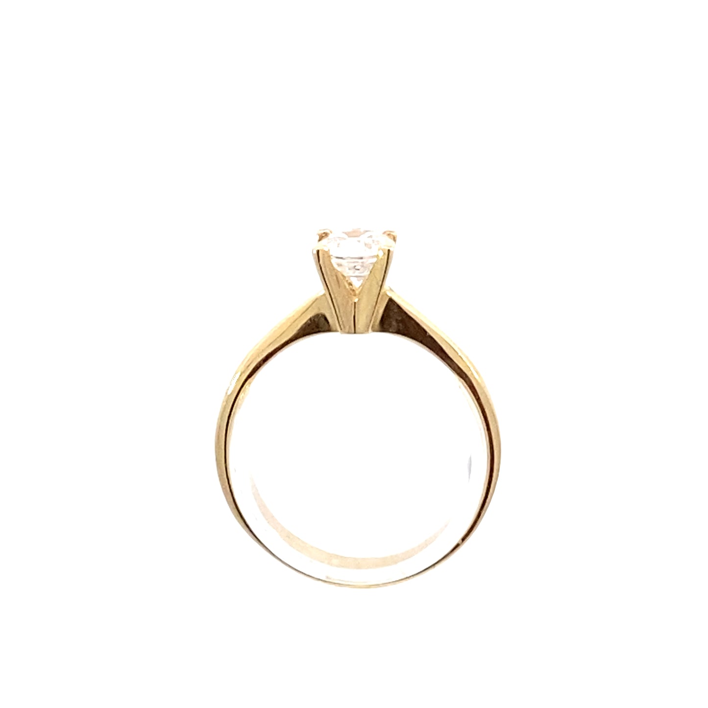 14K Solitaire Four Prone CZ Ring | Luby Gold Collection | Luby 