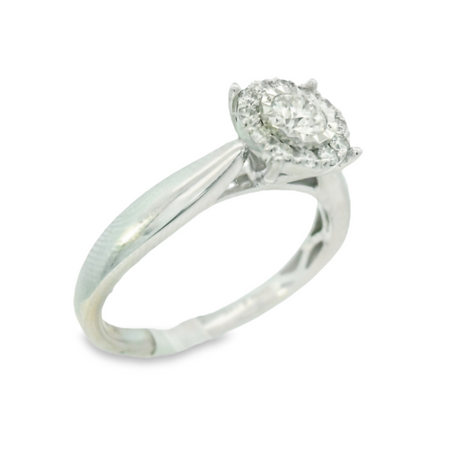 14K White Gold Diamond Bridal Ring 0.33ct | Luby Diamond Collection | Luby 