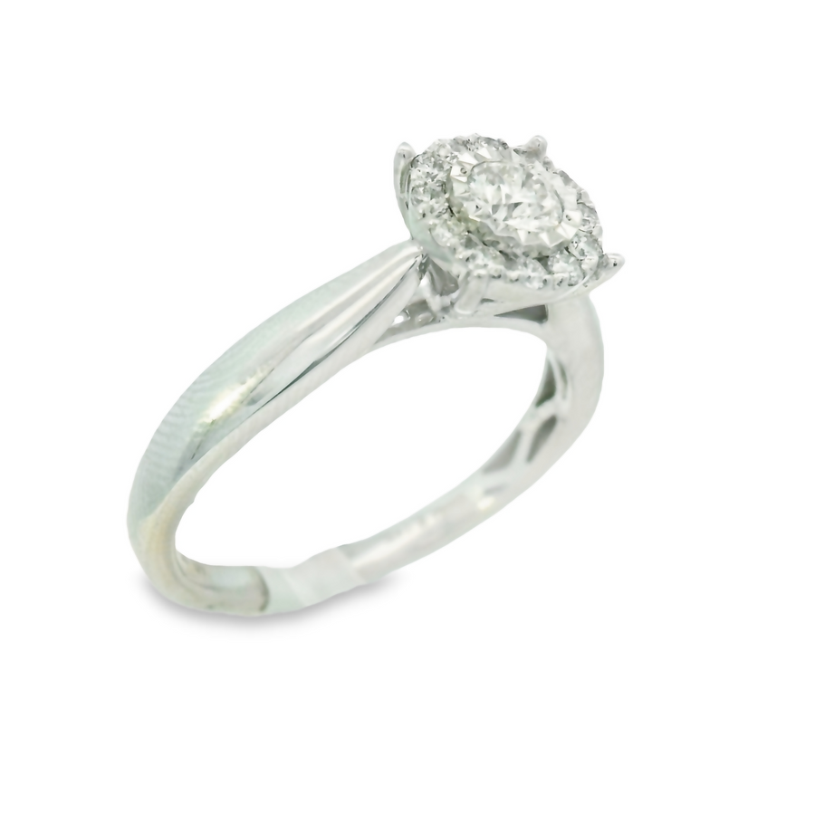 14K White Gold Diamond Bridal Ring 0.33ct