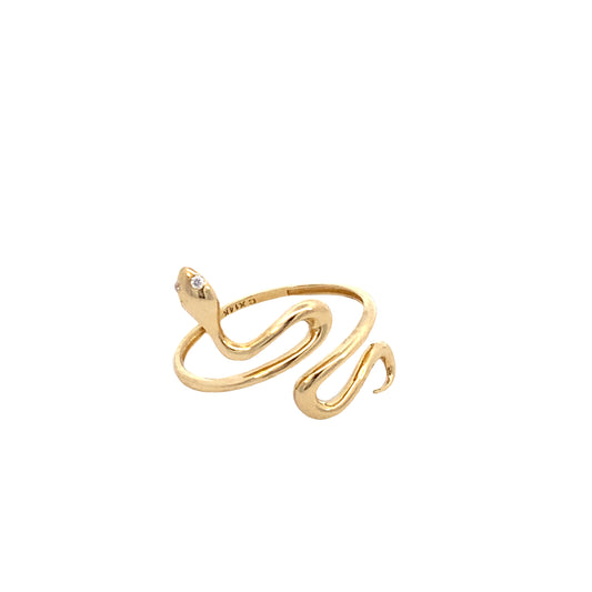 14K Gold Snake Ring with CZ | Luby Gold Collection | Luby 