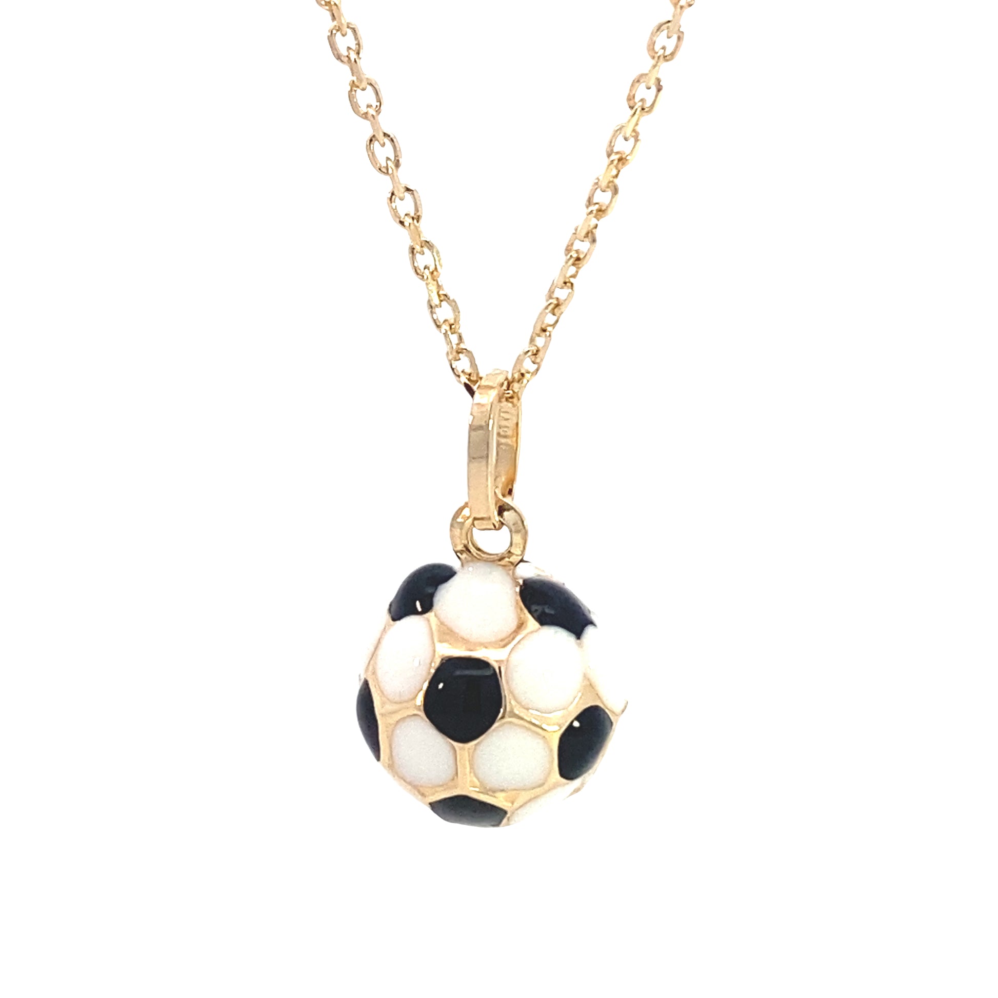 14K Gold Soccer Pendant with Enamel | Luby Gold Collection | Luby 