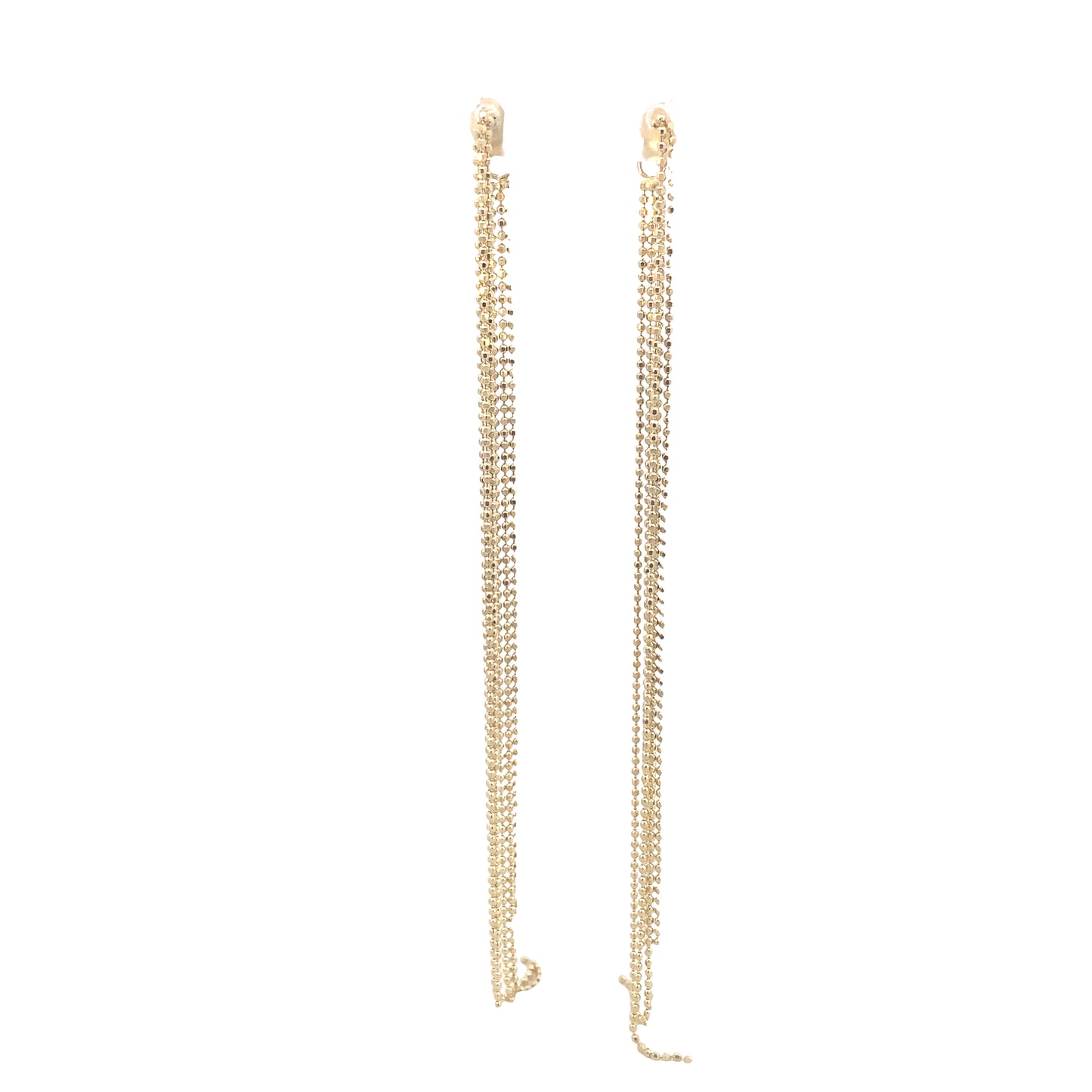 14K Gold Long Fashion Chain Earrings | Luby Gold Collection | Luby 