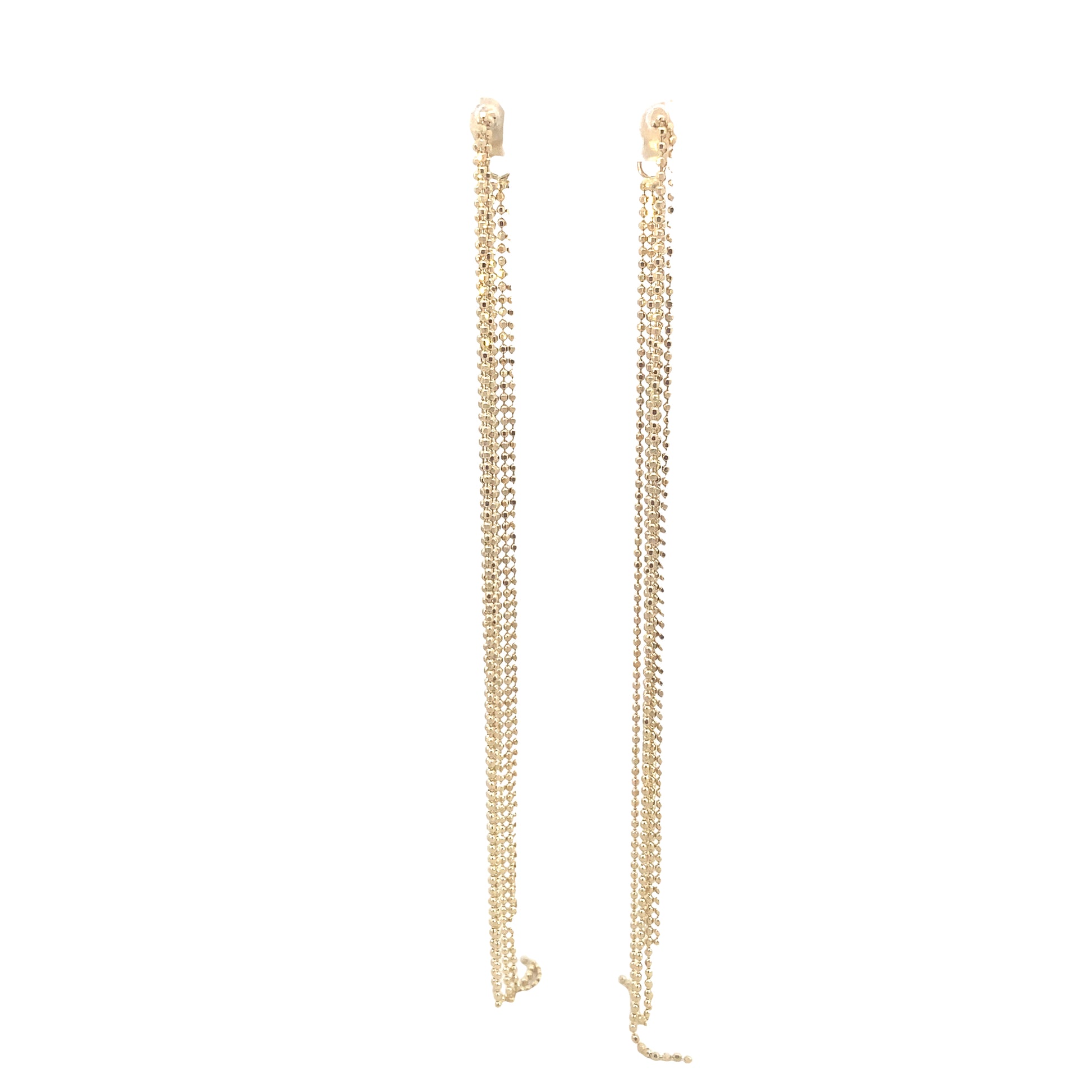 14K Gold Long Fashion Chain Earrings | Luby Gold Collection | Luby 