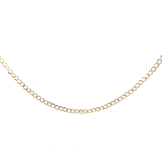 14K Gold Flat Cuban Link Double Color Chain | Luby Gold Collection | Luby 