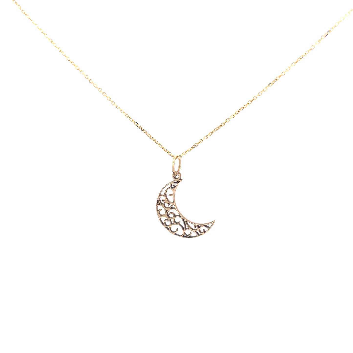 14K Gold Custom Vintage Moon Pendant | Luby Gold Collection | Luby 