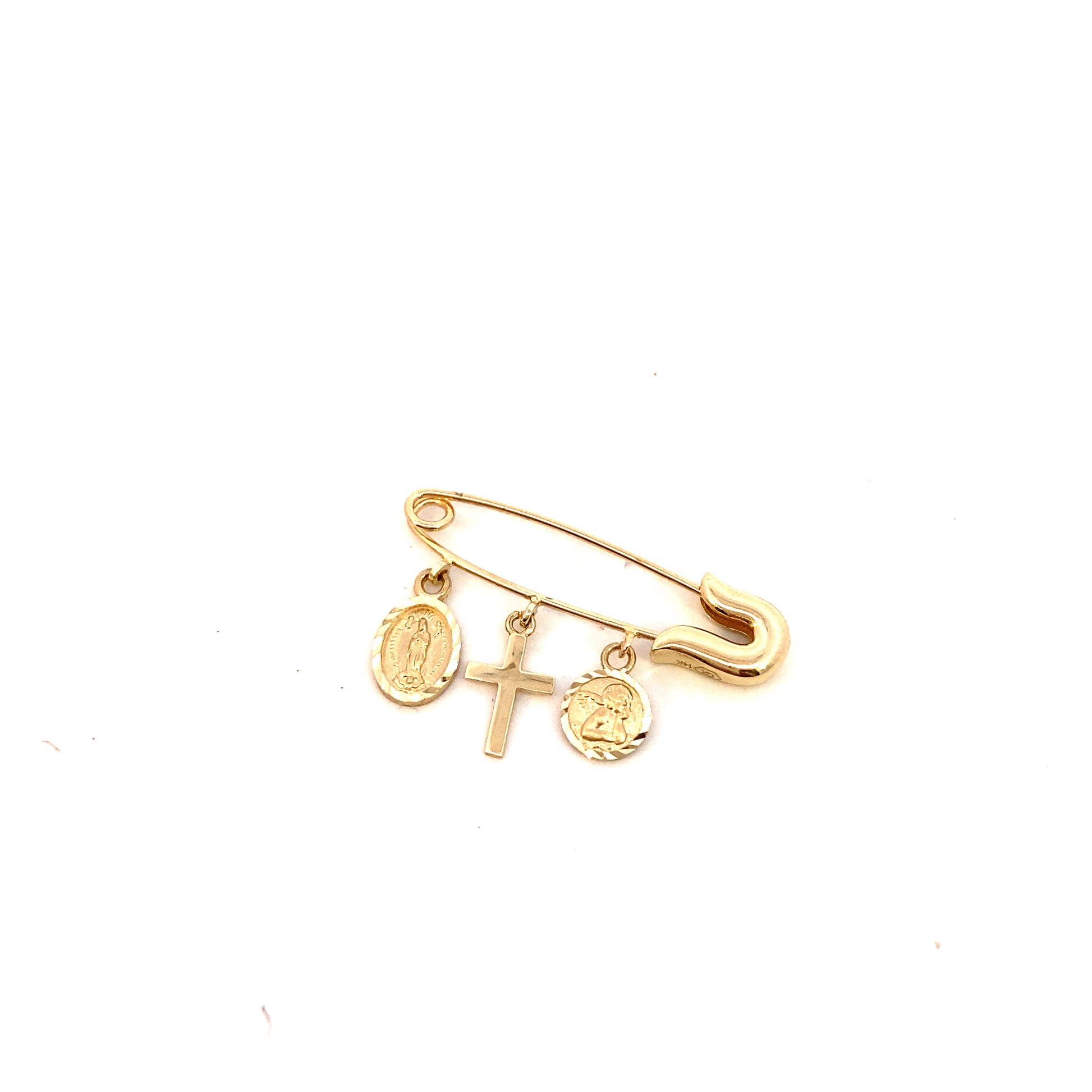 14K Gold Pin Cross and Image | Luby Gold Collection | Luby 