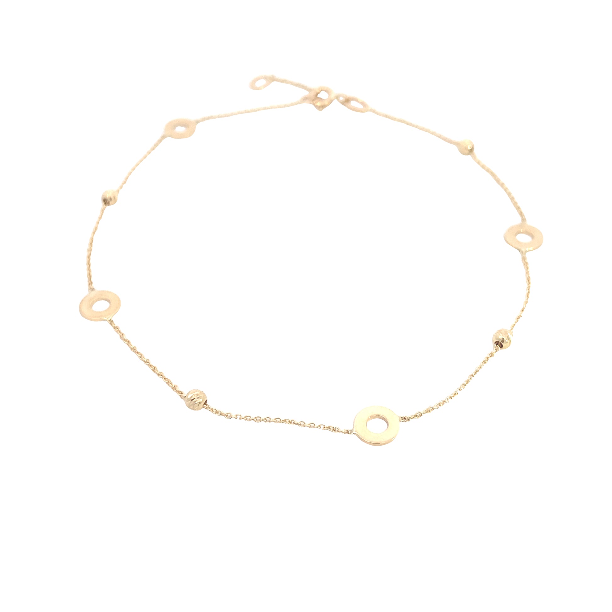 14k Gold Circle Shape Anklet | Luby Gold Collection | Luby 