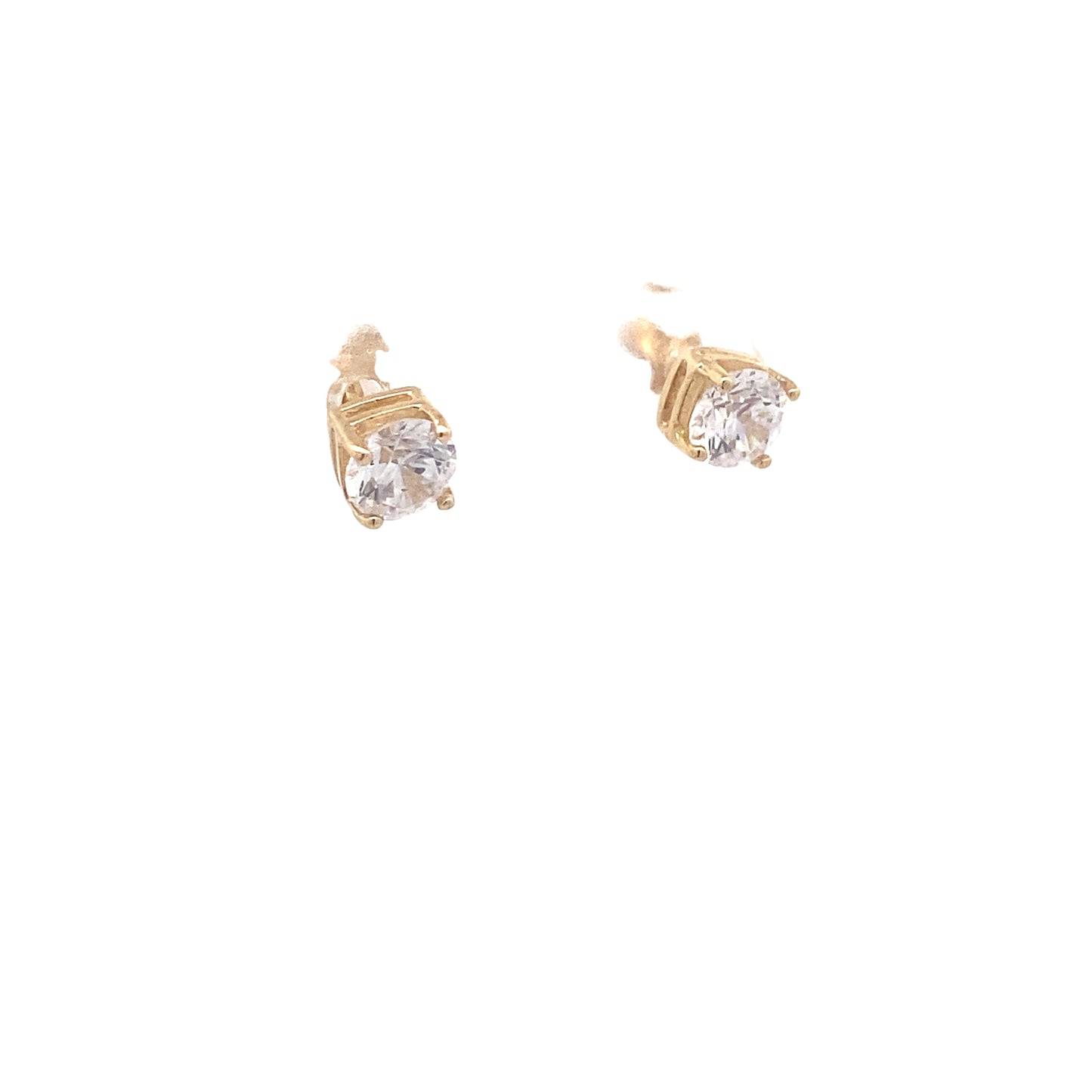 14K Gold Solitaire Stud Earrings with 5mm CZ | Luby Gold Collection | Luby 