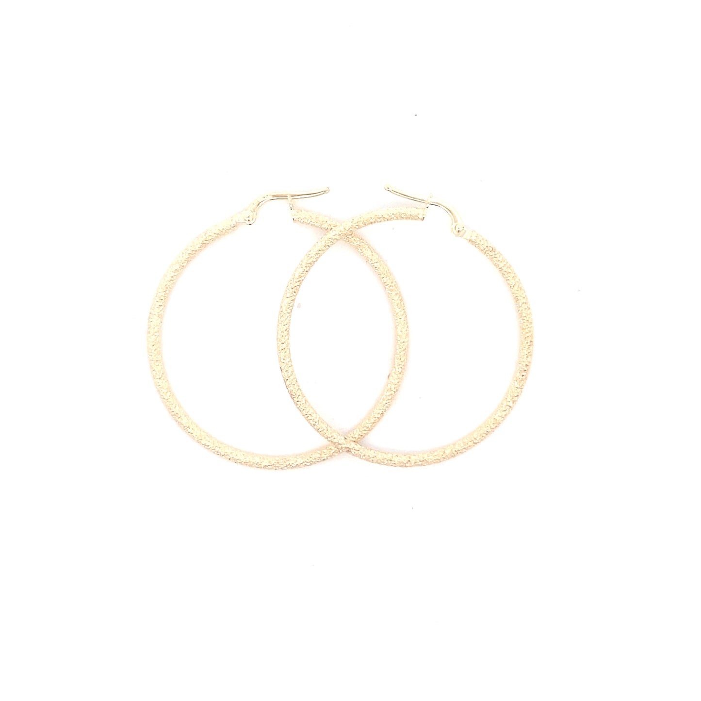 14K Gold Earring Large Hoops Cut Diamond | Luby Gold Collection | Luby 