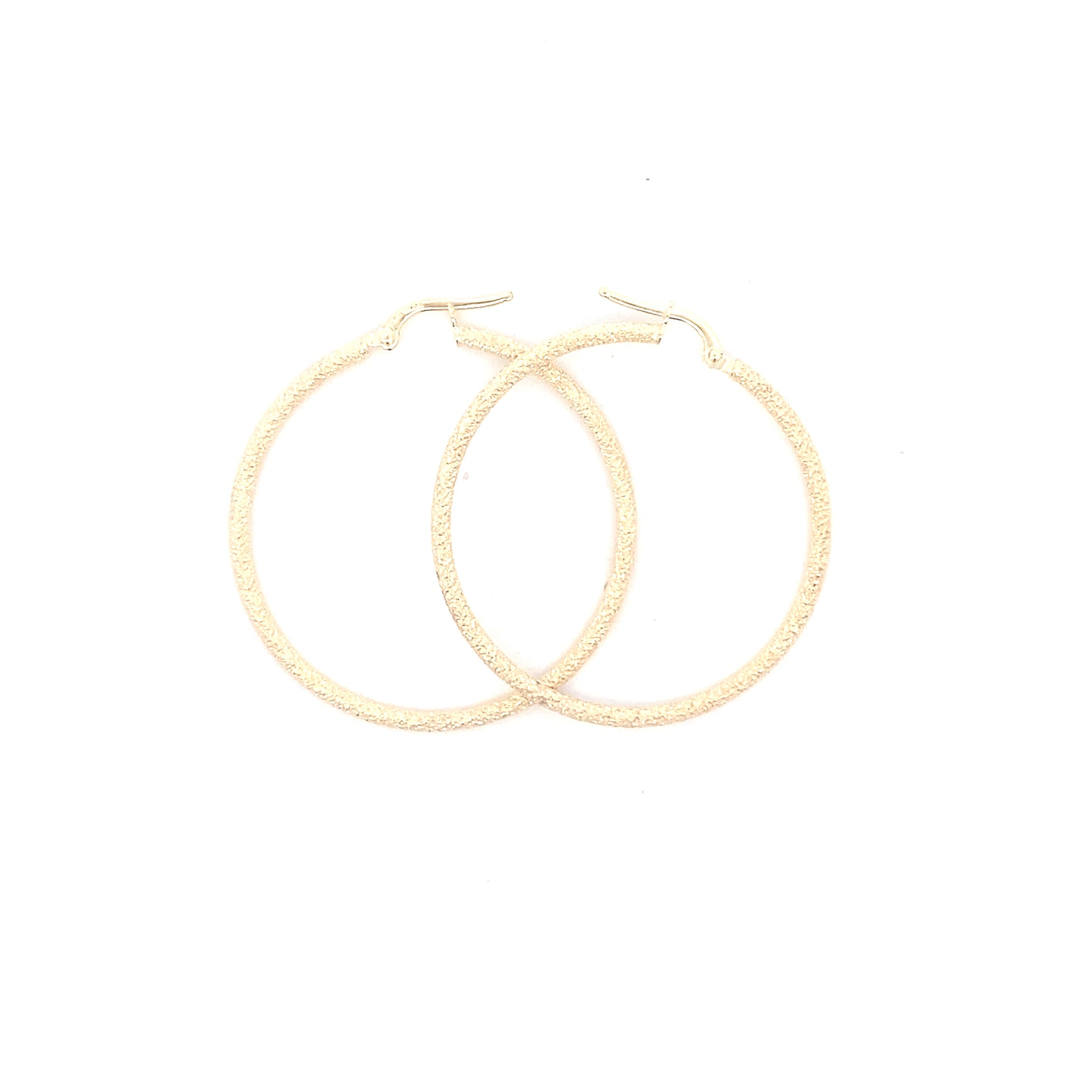 14K Gold Earring Large Hoops Cut Diamond | Luby Gold Collection | Luby 