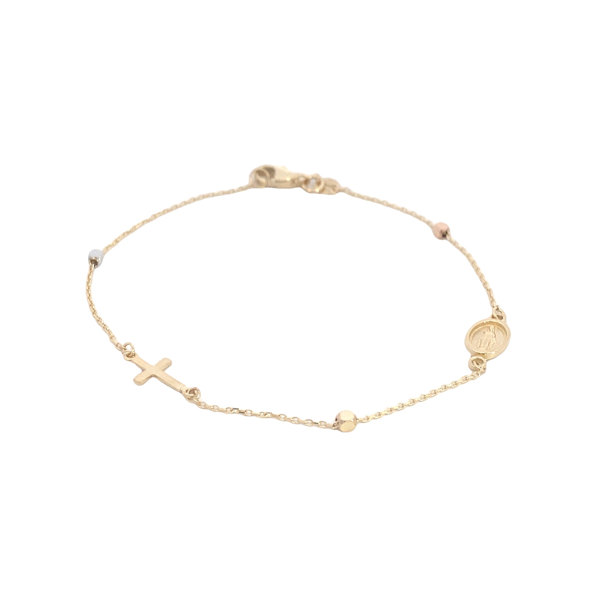 14K Gold 3/C Rosary Bracelet | Luby Gold Collection | Luby 