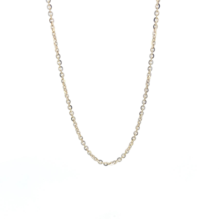 14K Gold Cut Diamond Rolo Chain