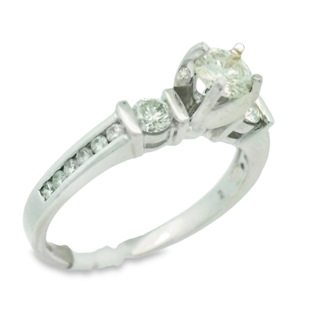 14k Diamond Triple Stone White Gold Engagement Set | Luby Diamond Collection | Luby 