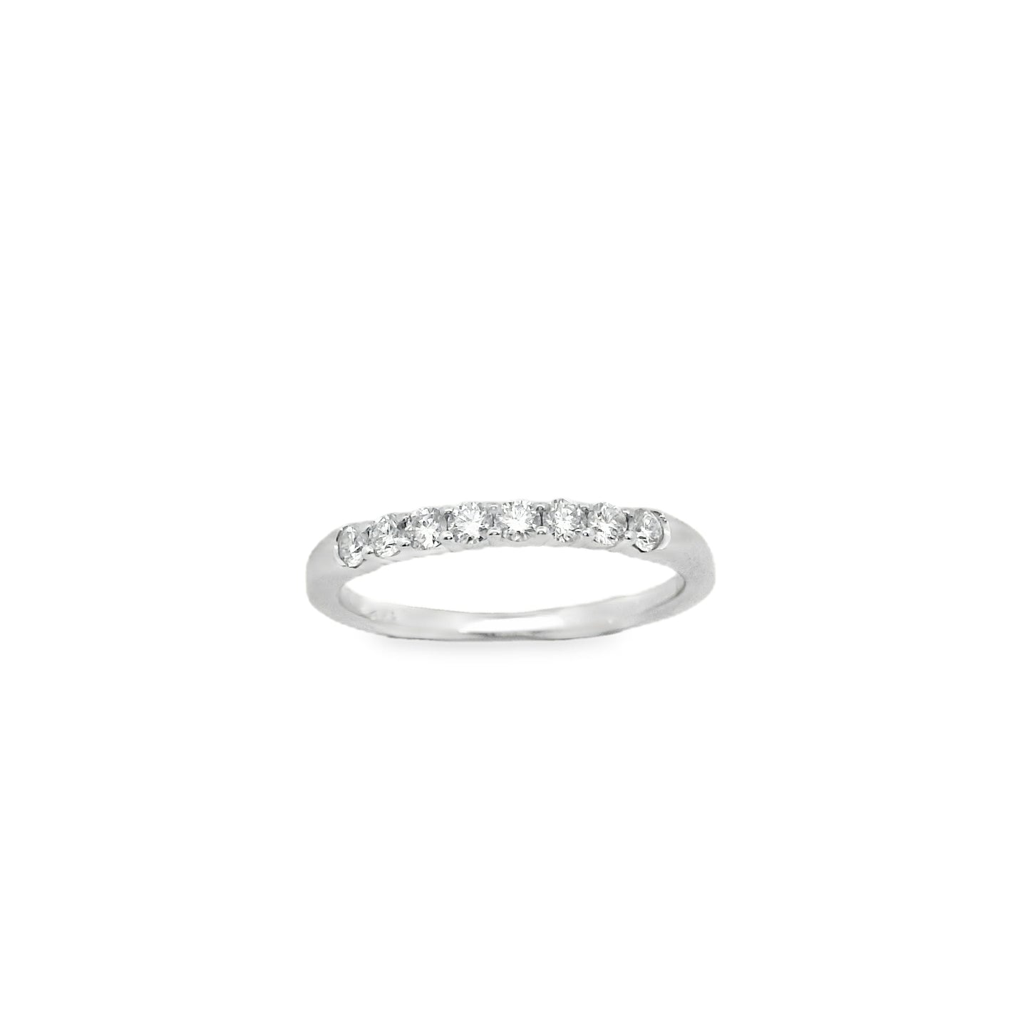 Zeghani White Gold Shared Prong Setting Wedding Band | Zeghani | Luby 