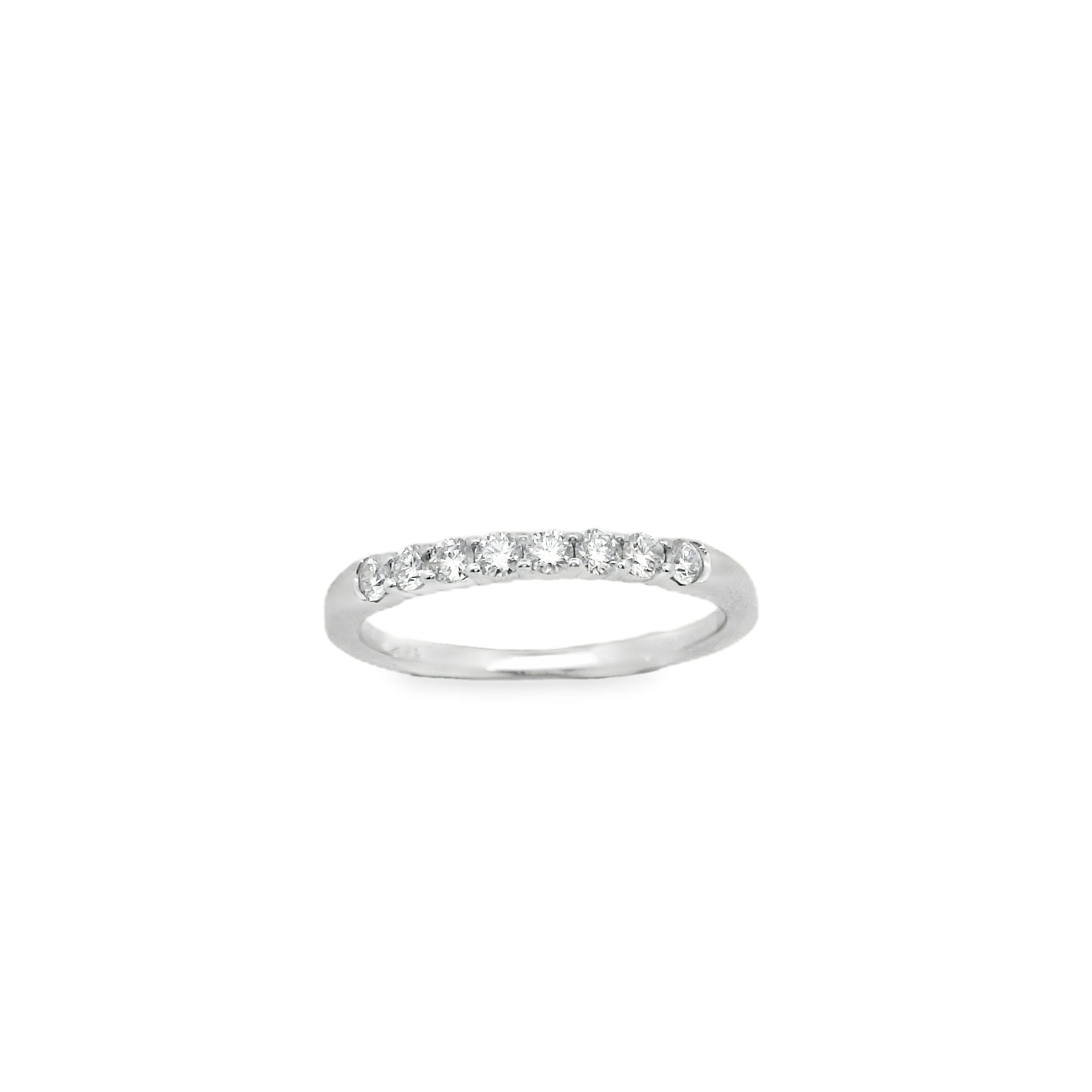 Zeghani White Gold Shared Prong Setting Wedding Band | Zeghani | Luby 