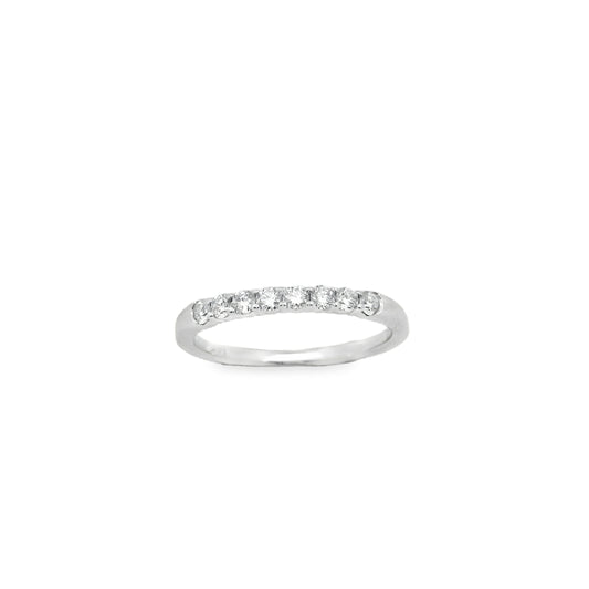 Zeghani White Gold Shared Prong Setting Wedding Band | Zeghani | Luby 