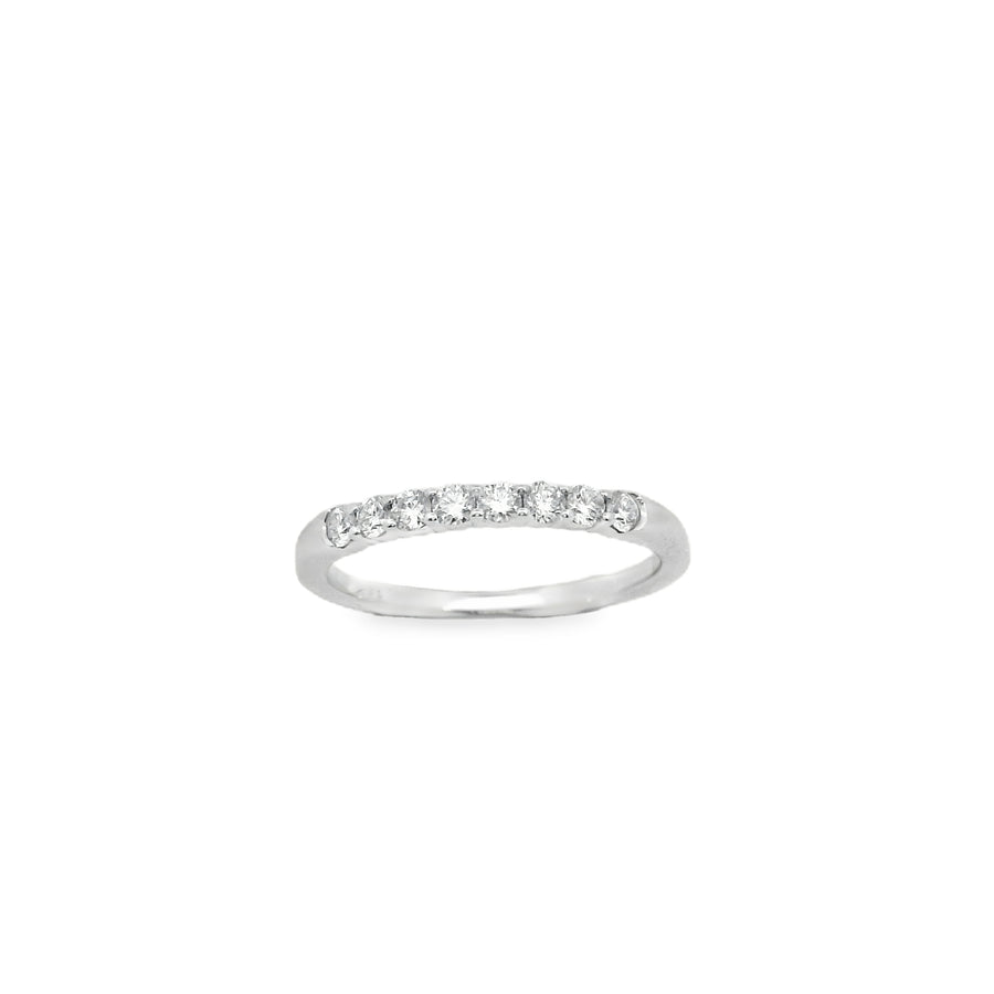 Zeghani White Gold Shared Prong Setting Wedding Band