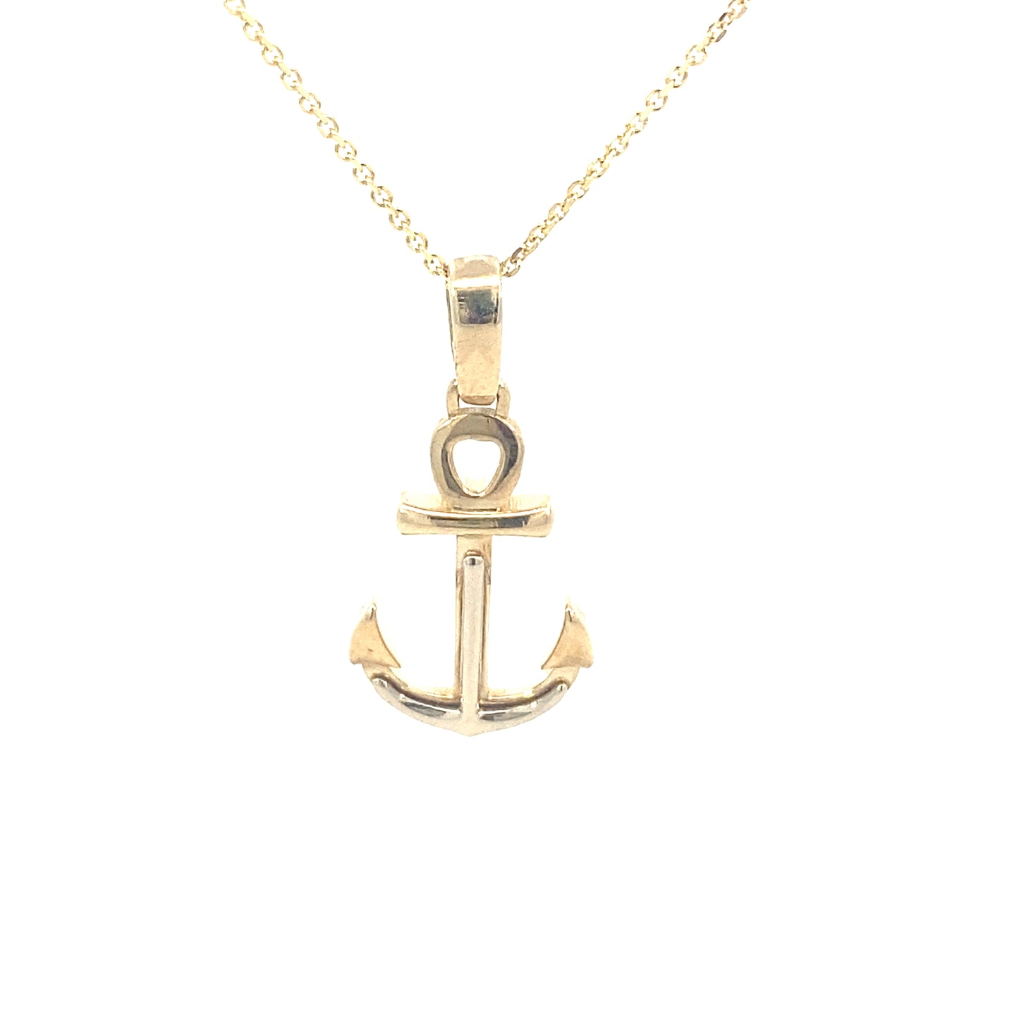 14K Gold Small Anchor Two Tone | Luby Gold Collection | Luby 