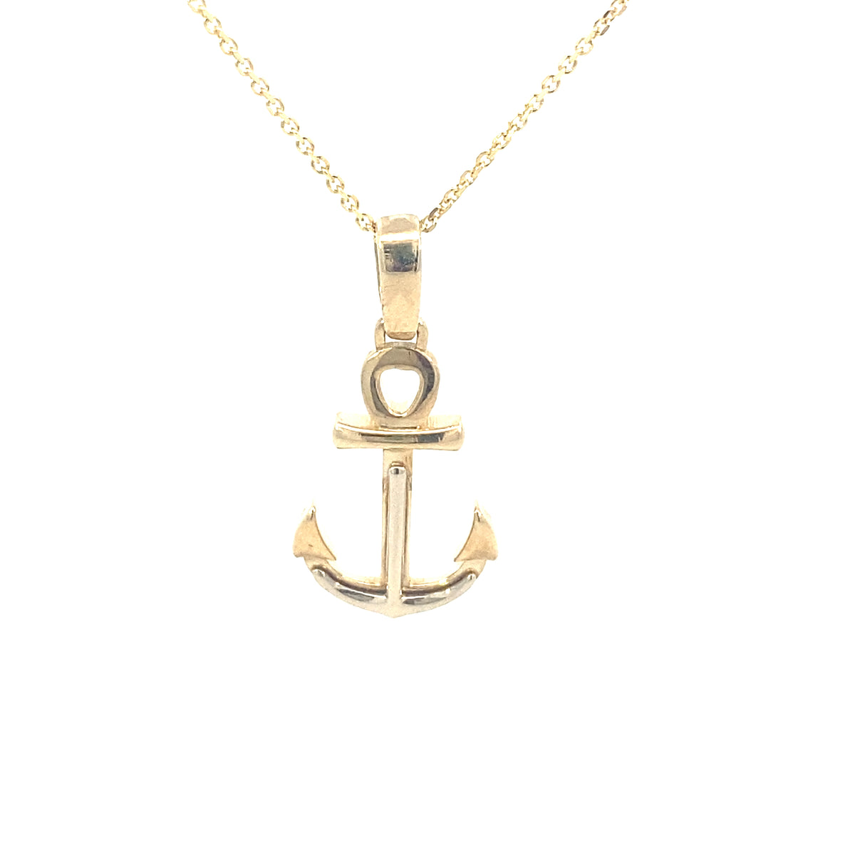14K Gold Small Anchor Two Tone | Luby Gold Collection | Luby 