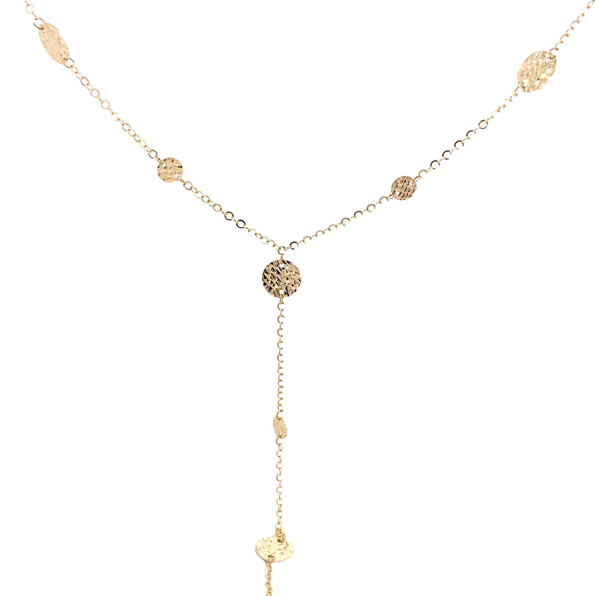 14K Gold Faceted Dots Y Shaped Necklace | Luby Gold Collection | Luby 