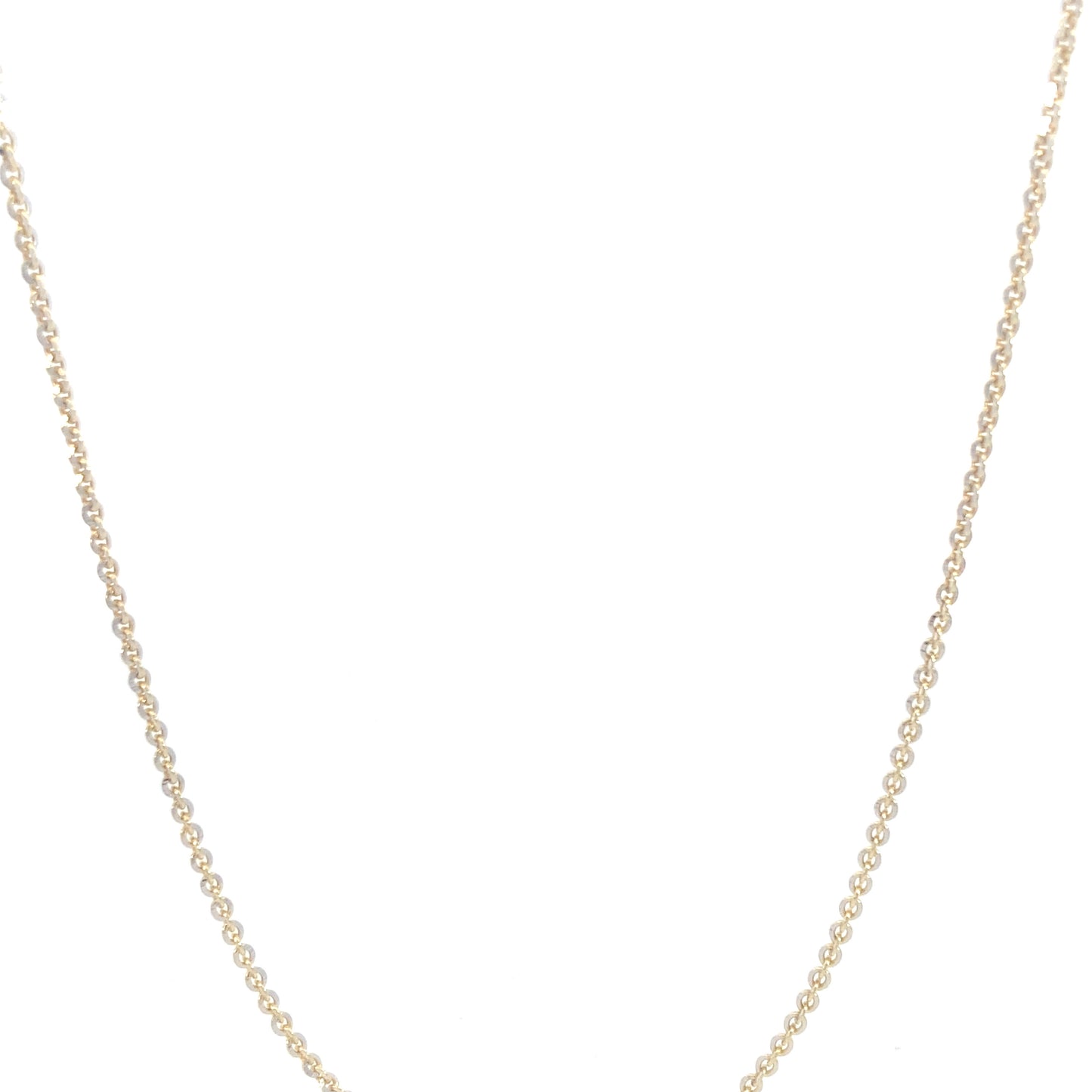 14K Gold Rolo Chain with White Pave | Luby Gold Collection | Luby 
