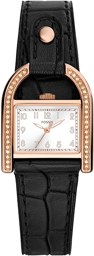 Harwell Three-Hand Black LiteHide™ Leather Watch | Fossil | Luby 