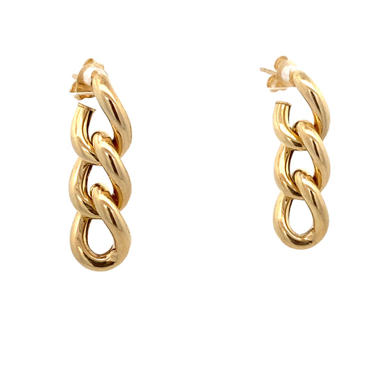 14K White Chain Link Earrings | Luby Gold Collection | Luby 