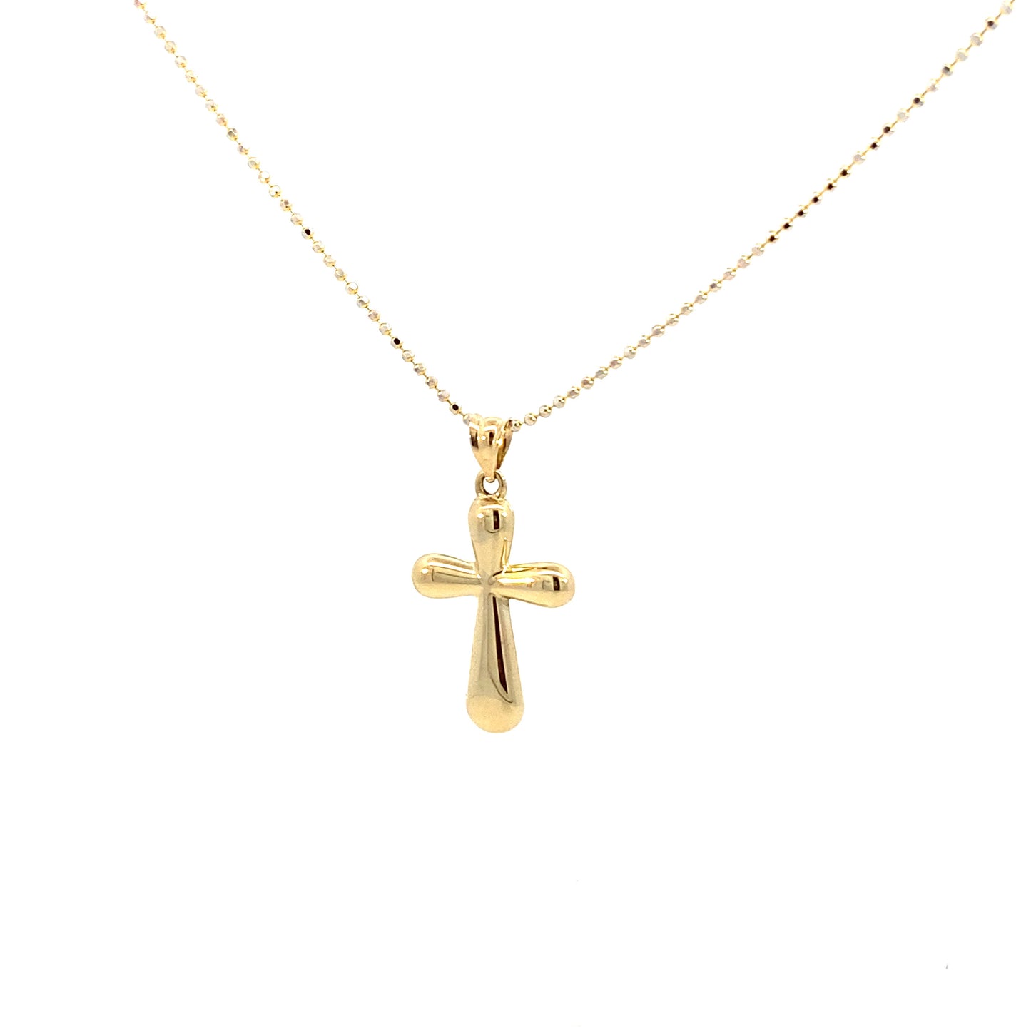 14K Gold Puff Cross Pendant | Luby Gold Collection | Luby 