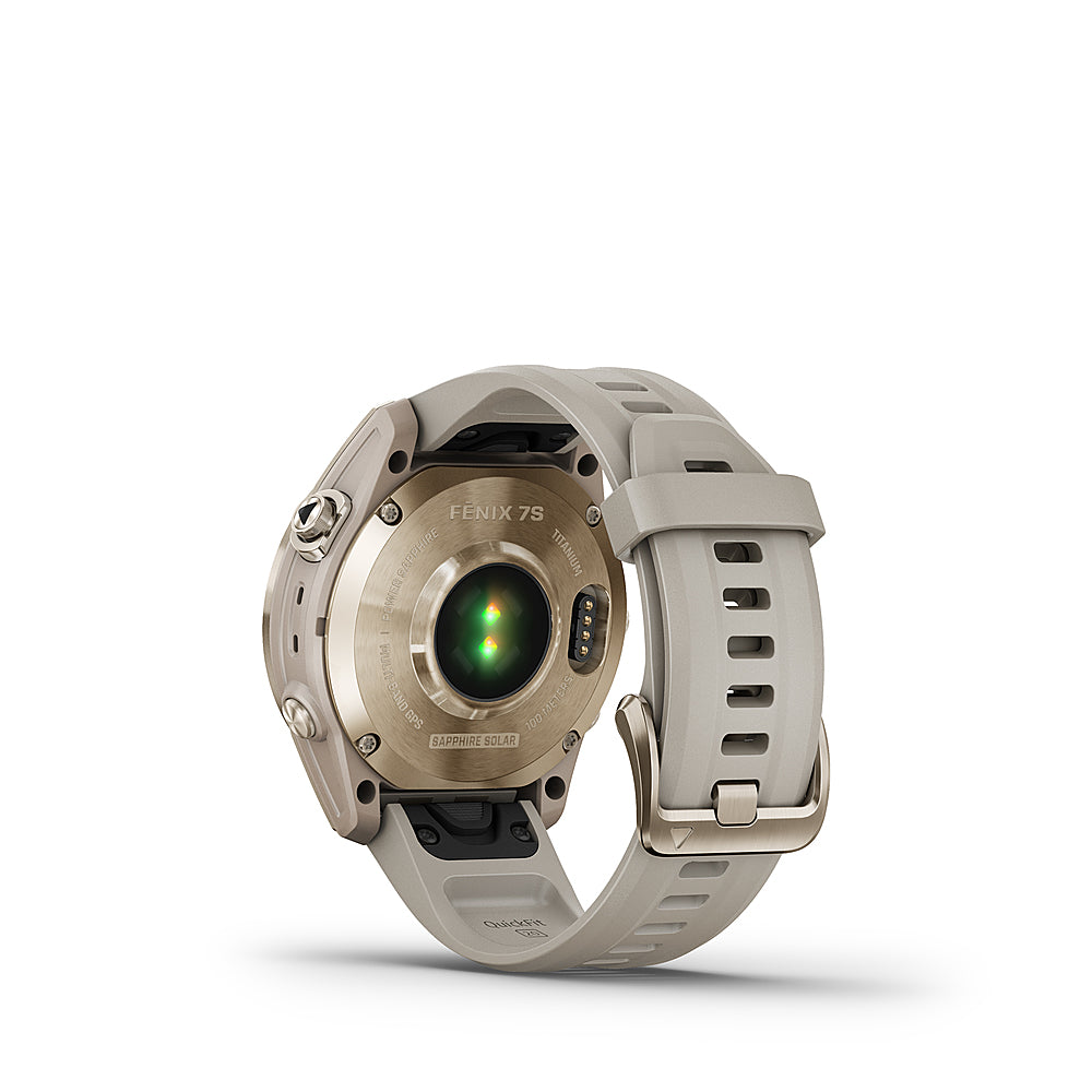 Fēnix® 7S – Sapphire Solar Edition Cream Gold Titanium with Light Sand Band | Garmin | Luby 