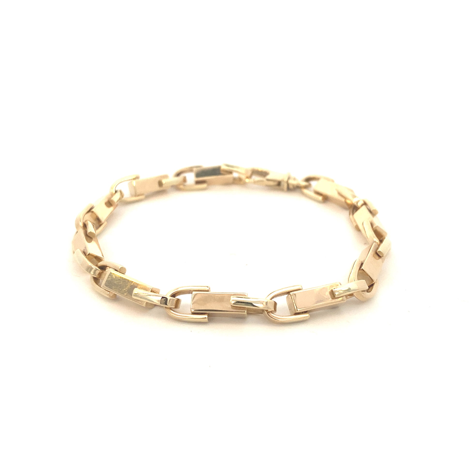 14K Gold Square Link Mens Bracelet | Luby Gold Collection | Luby 