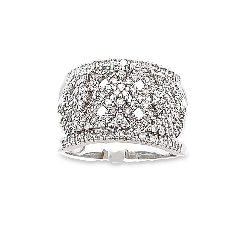 14k Wide Multi-Diamond White Gold Ring | Luby Diamond Collection | Luby 