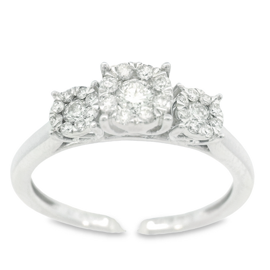 14K White Gold Bridal Ring 0.33ct | Luby Diamond Collection | Luby 