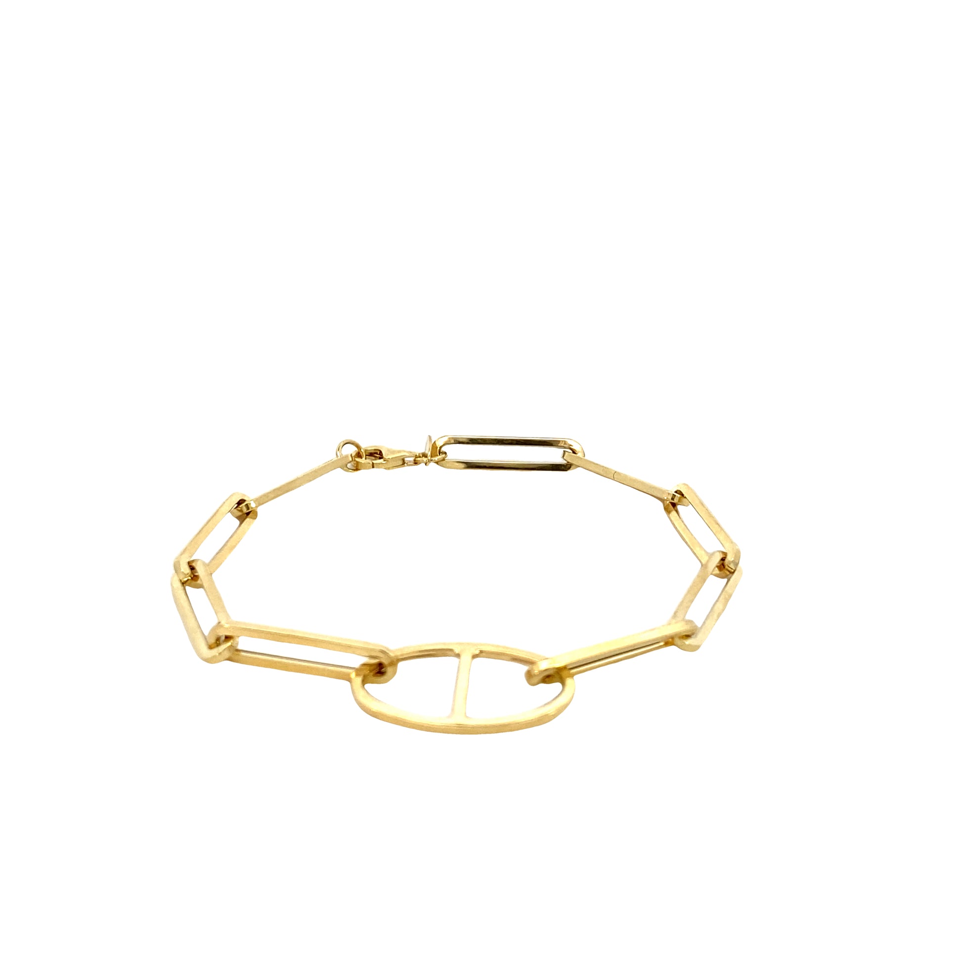 14K Gold Long Paper Clip Bracelet | Luby Gold Collection | Luby 