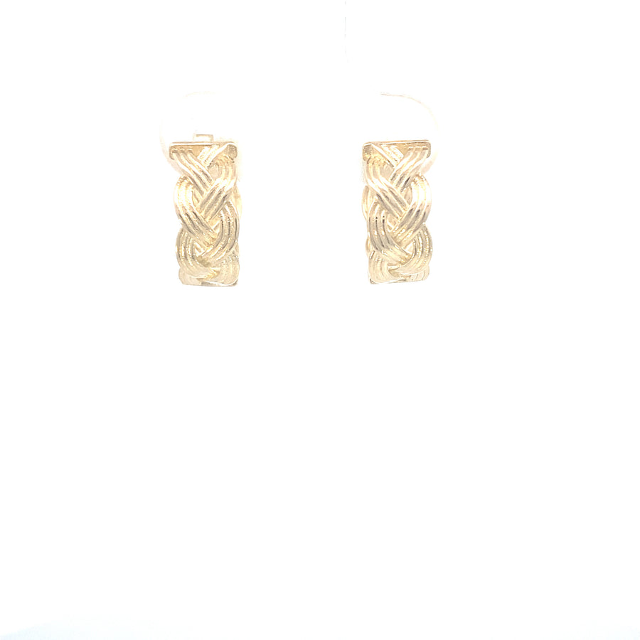 14K Gold Twist Knot Hoops