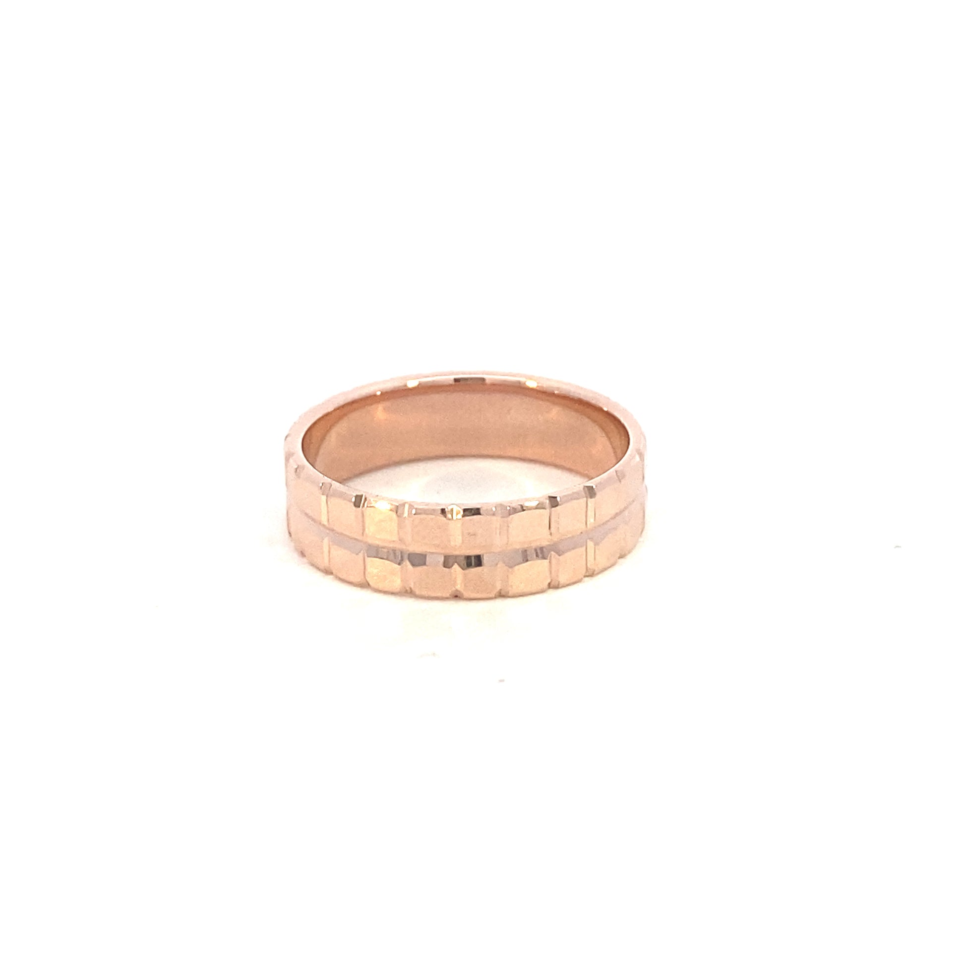 14K Rose Gold Cut Diamond Square Wedding Band | Luby Gold Collection | Luby 