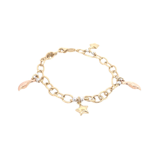 14K Gold Moon and Star Bracelet | Luby Gold Collection | Luby 