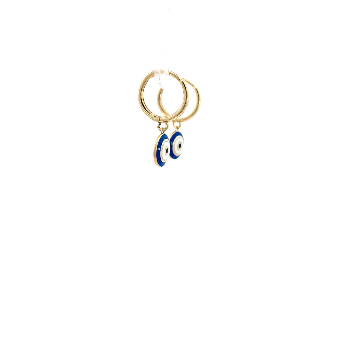 14K Gold Turkish Eye Hoops Earrings | Luby Gold Collection | Luby 