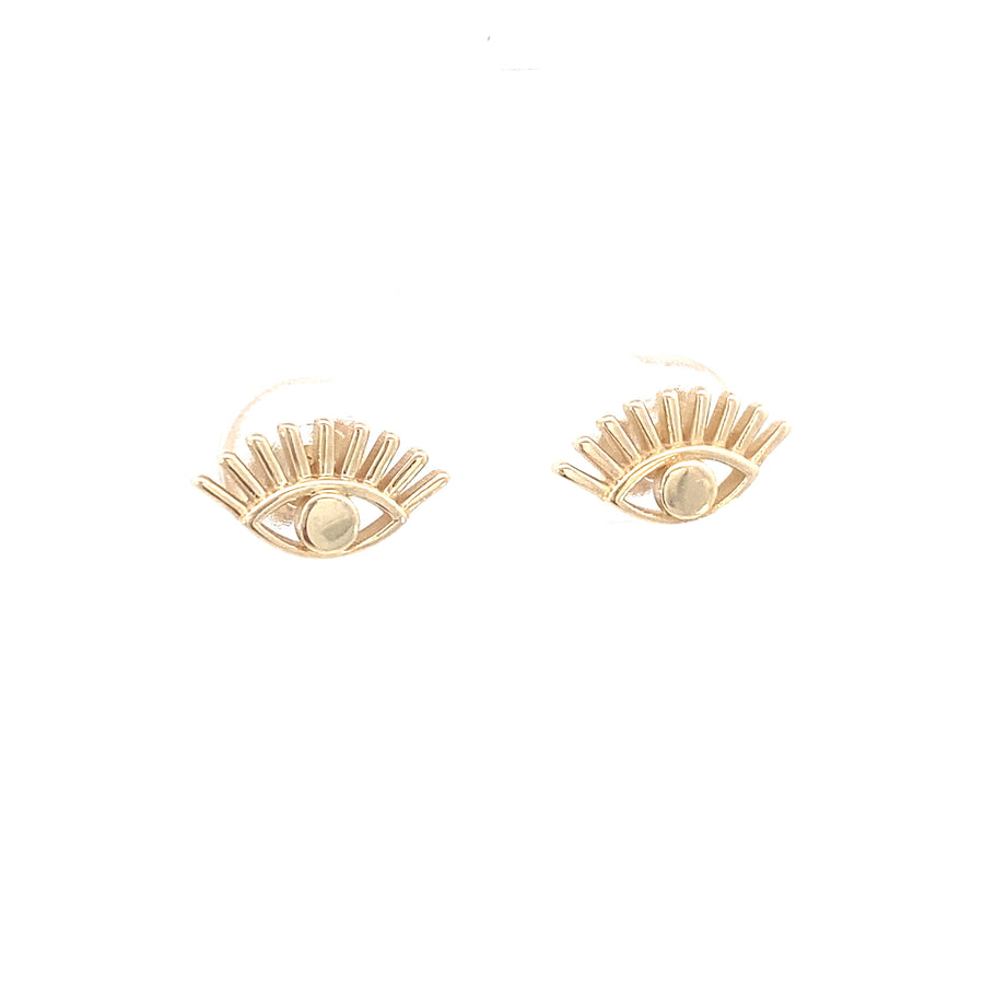 14K Gold Eye Talismans Earrings