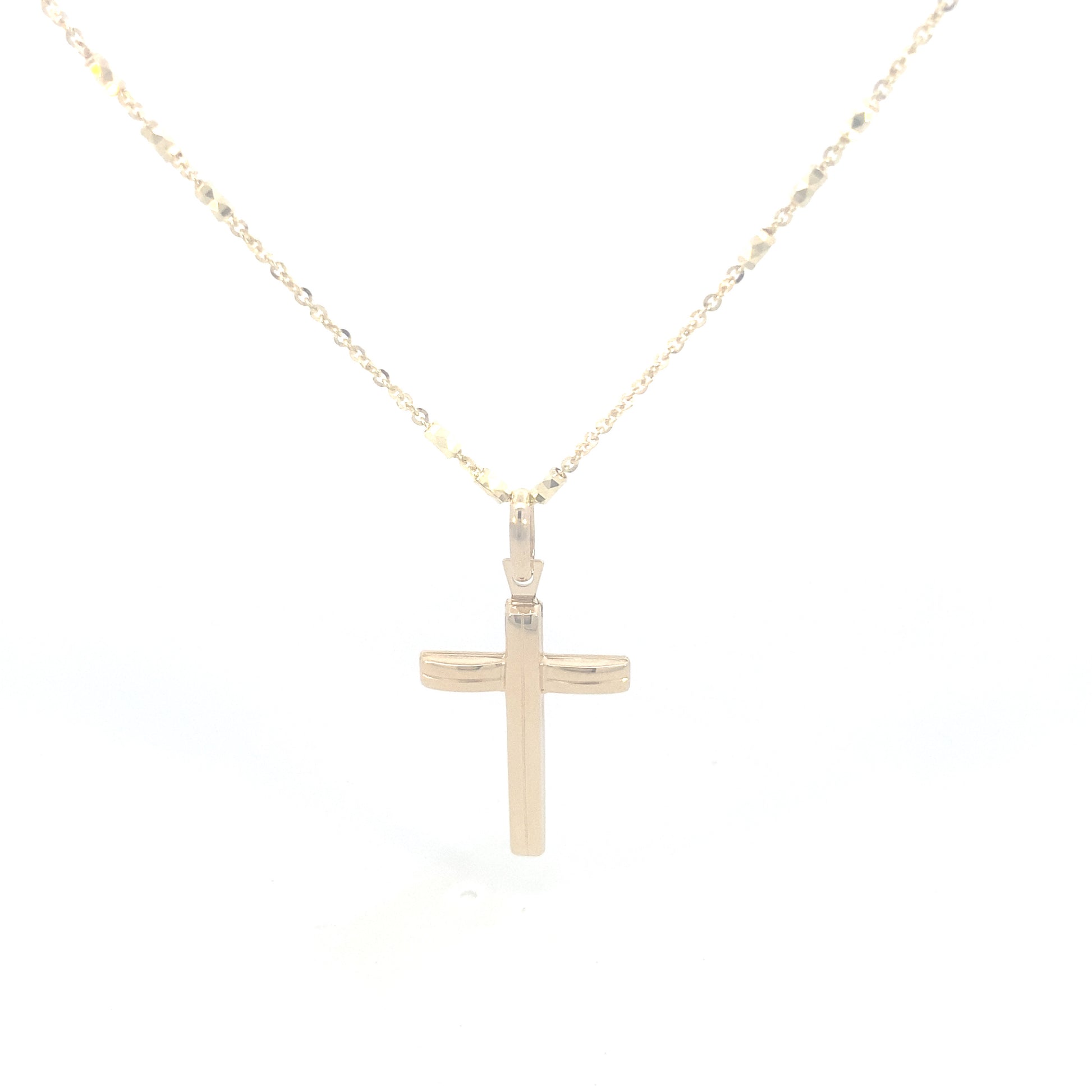 14K Gold One Line Cross | Luby Gold Collection | Luby 