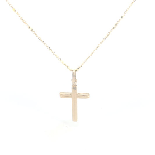 14K Gold One Line Cross | Luby Gold Collection | Luby 