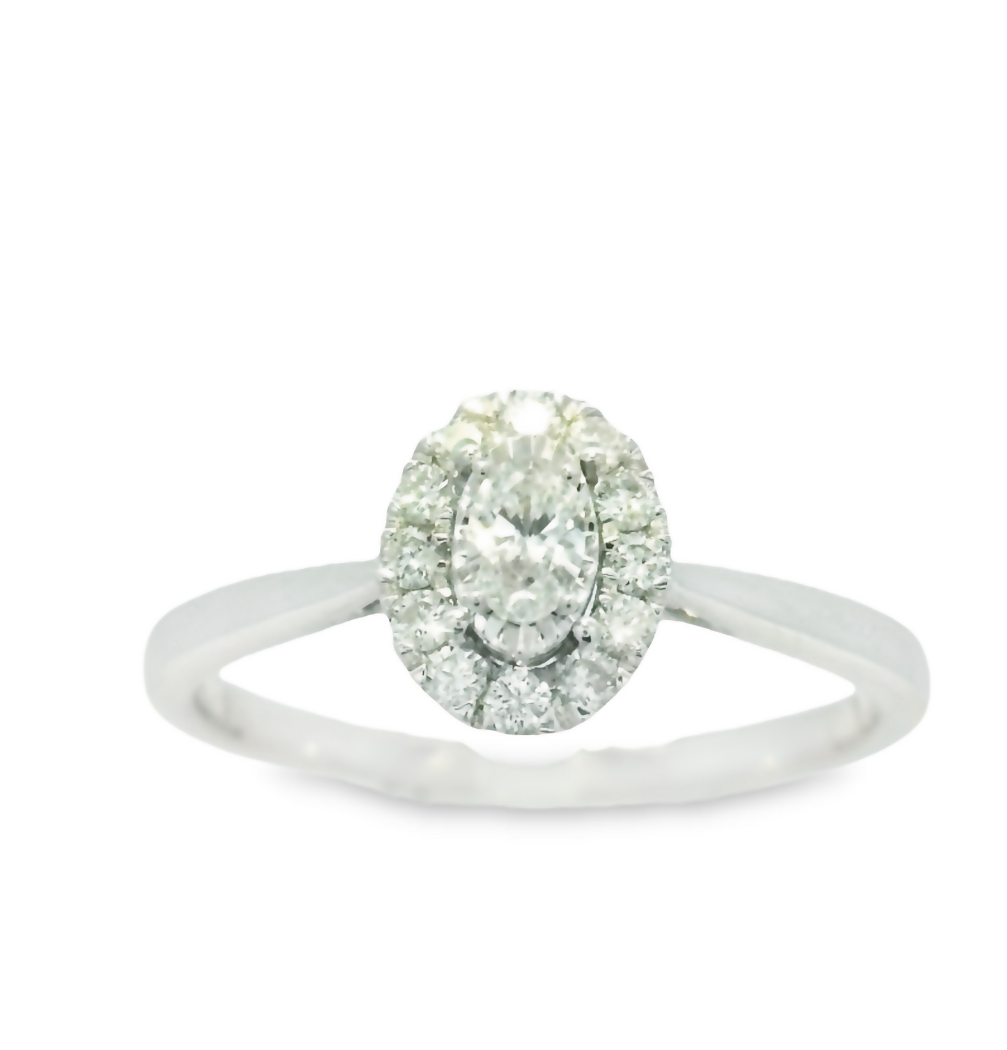 Oval Halo White Gold Engagement Ring | Luby Diamond Collection | Luby 