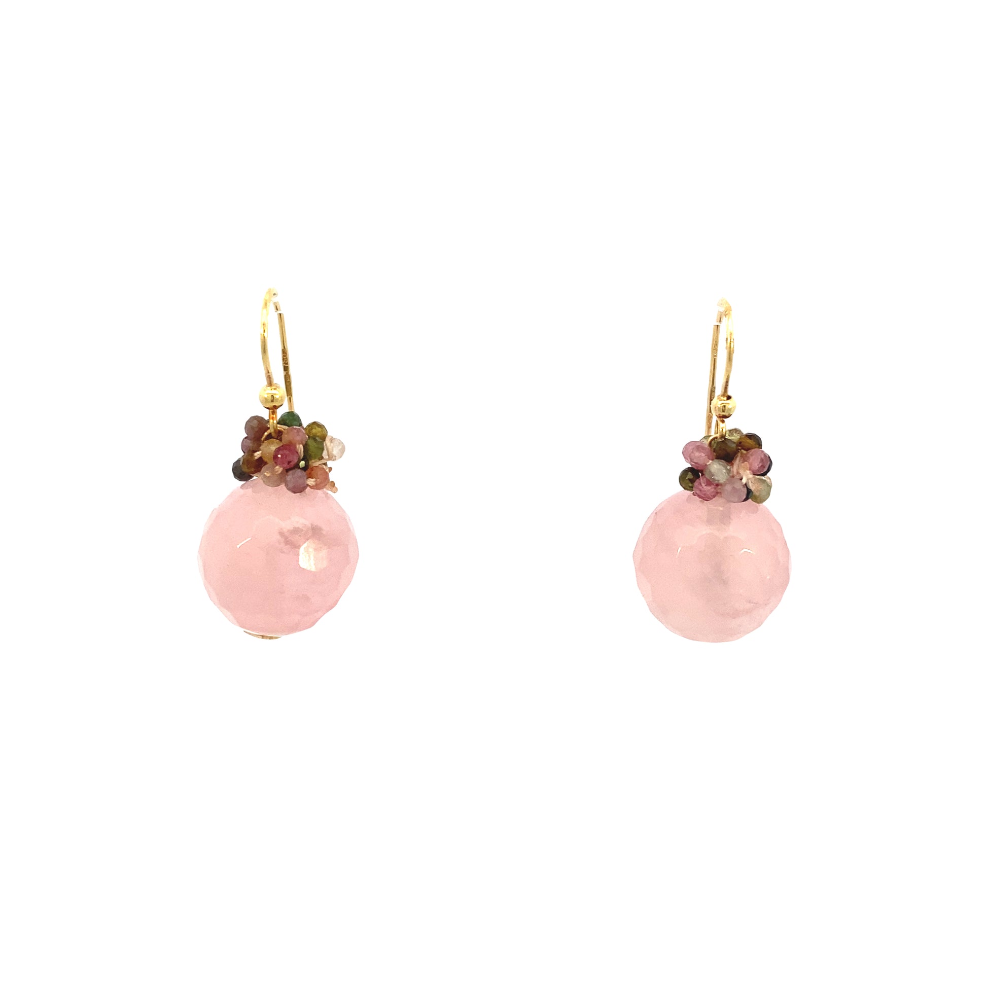 18K Gold Rose Quartz Earring | Rajola Italy | Luby 