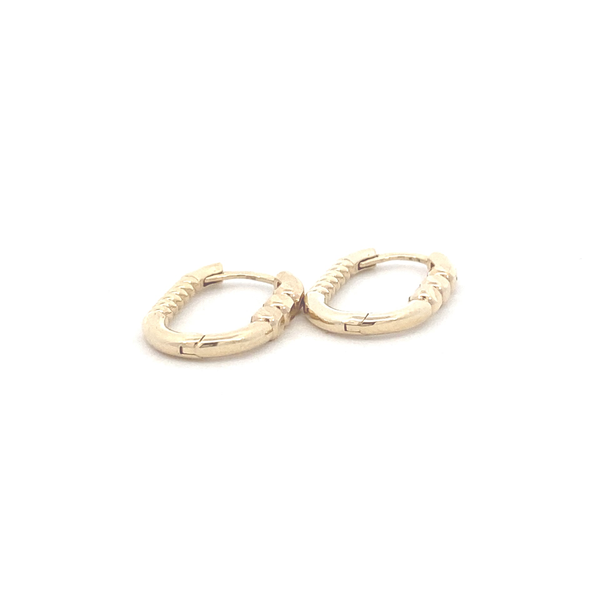 14K Gold Twist and Dots Hoops Earrings | Luby Gold Collection | Luby 