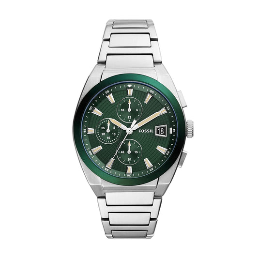 Everett Chronograph Stainless Steel Watch Green | Fossil | Luby 