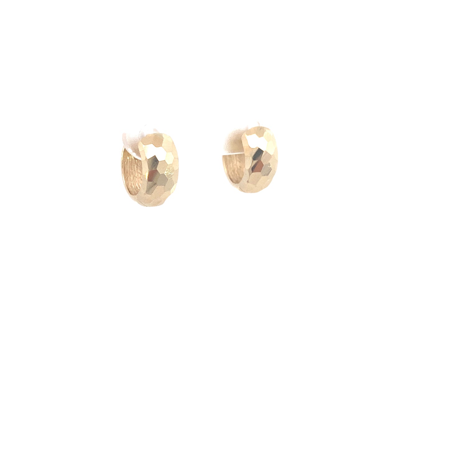 14K Gold Faceted Small Hoops Earrings | Luby Gold Collection | Luby 