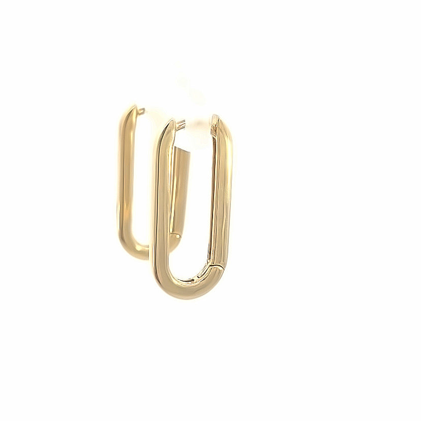 14K Gold Long Paper Clip Earring | Luby Gold Collection | Luby 