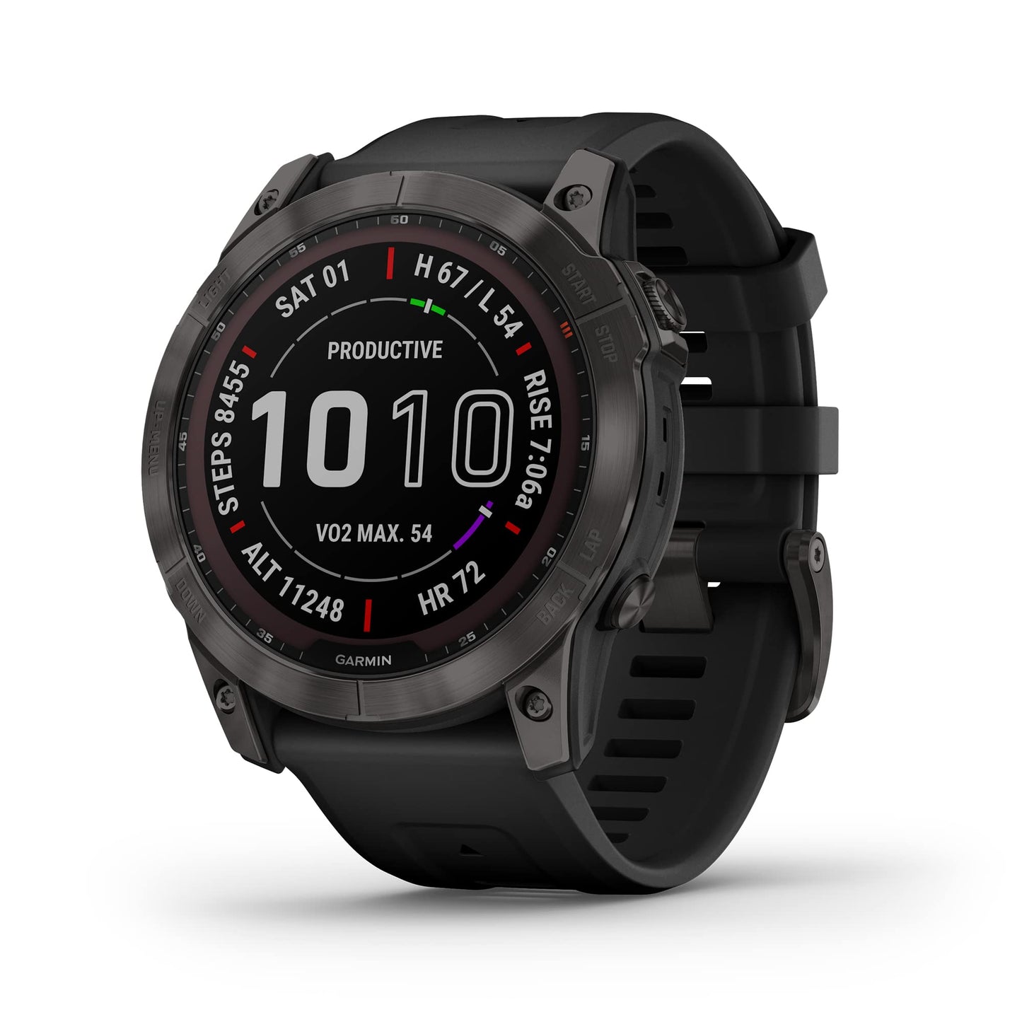 Fēnix® 7X – Sapphire Solar Edition Carbon Gray DLC Titanium with Black Band | Garmin | Luby 