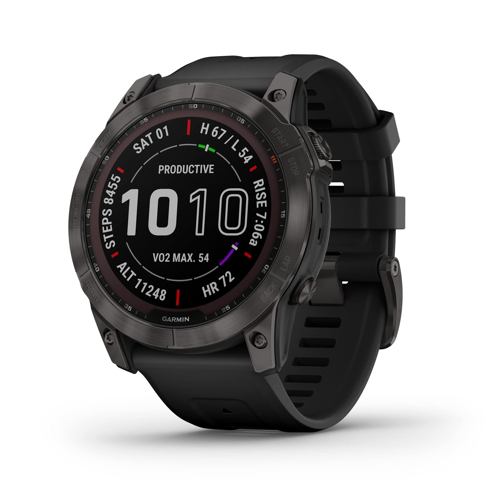 Fēnix® 7X – Sapphire Solar Edition Carbon Gray DLC Titanium with Black Band | Garmin | Luby 